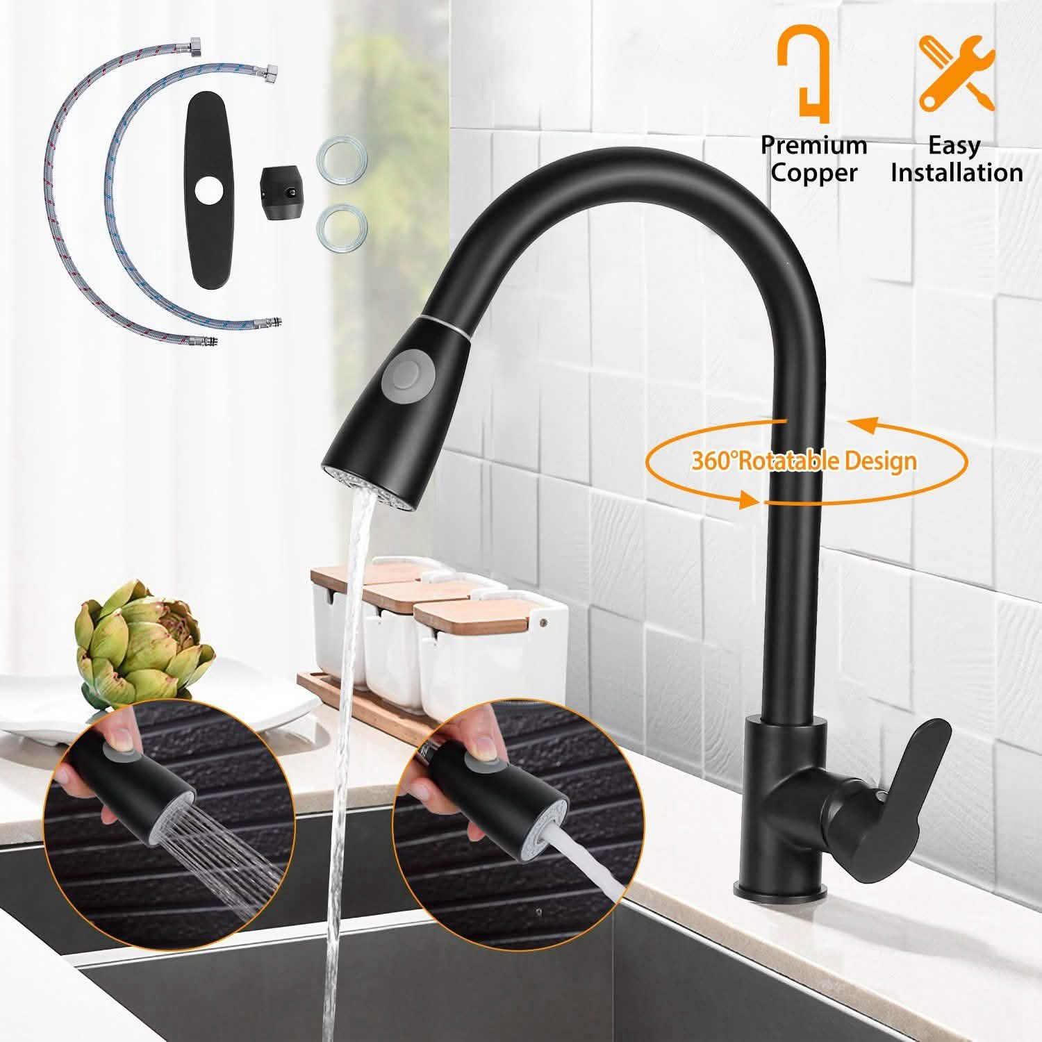 Kitchen Faucet Single Handle with Hot and Cold Control