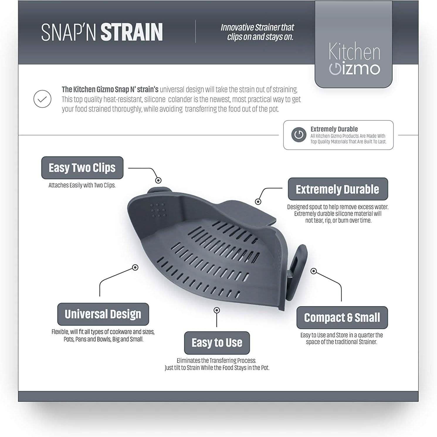 Kitchen Gizmo Snap N Strainer