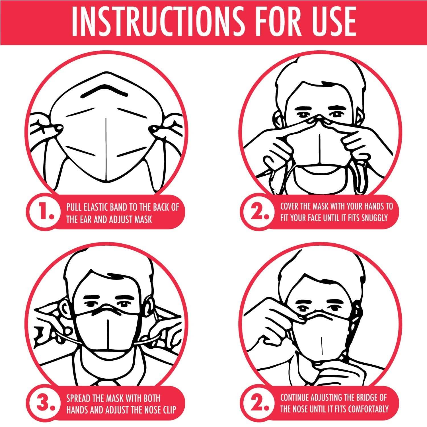 KN95 Protective Breathable Outdoor Face Mask with Nose Clip