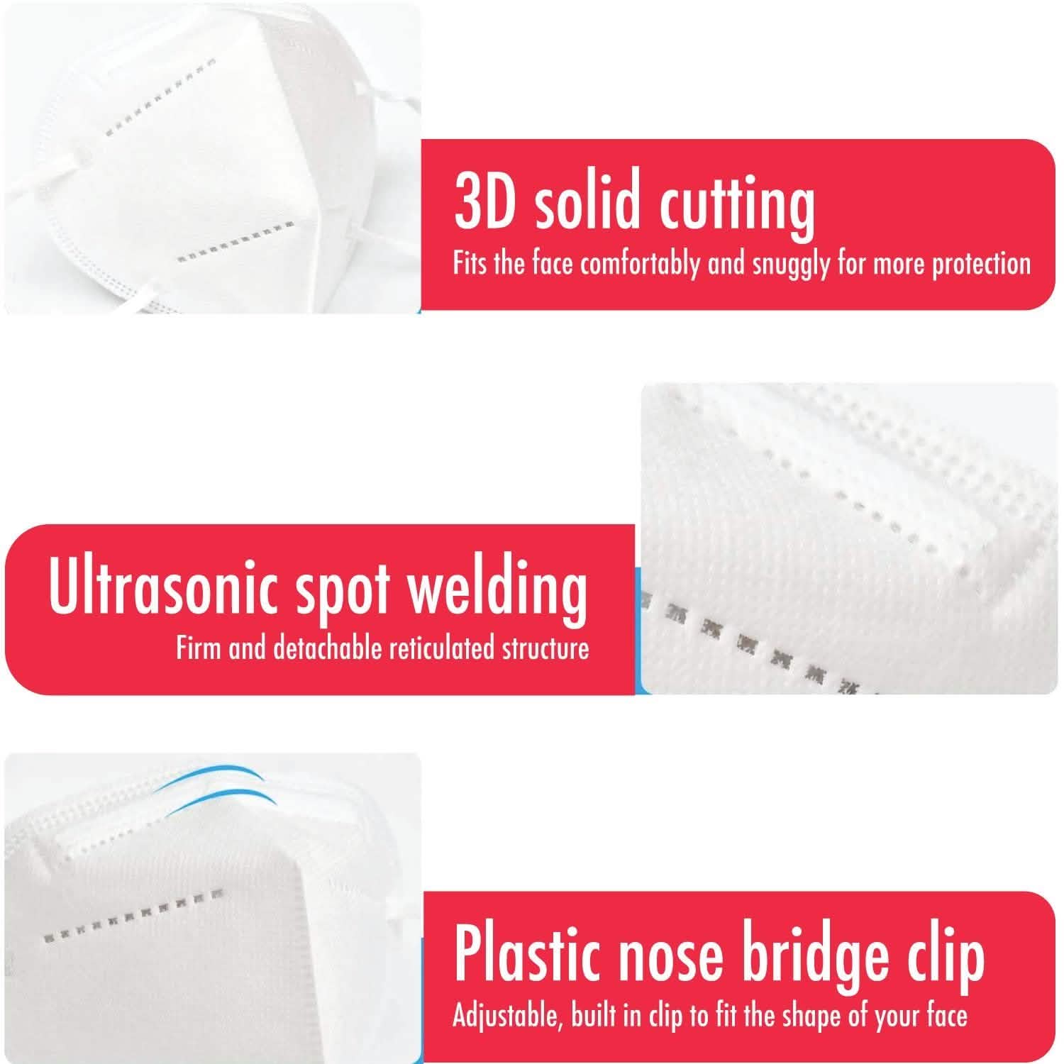 KN95 Protective Breathable Outdoor Face Mask with Nose Clip