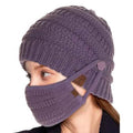 Knit Beanie with Matching Hook-On Mask