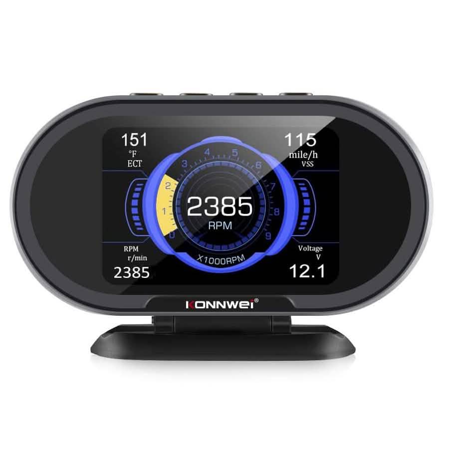 KONNWEI KW206 Car OBD2 HUD Digital Meter RPM Gauge