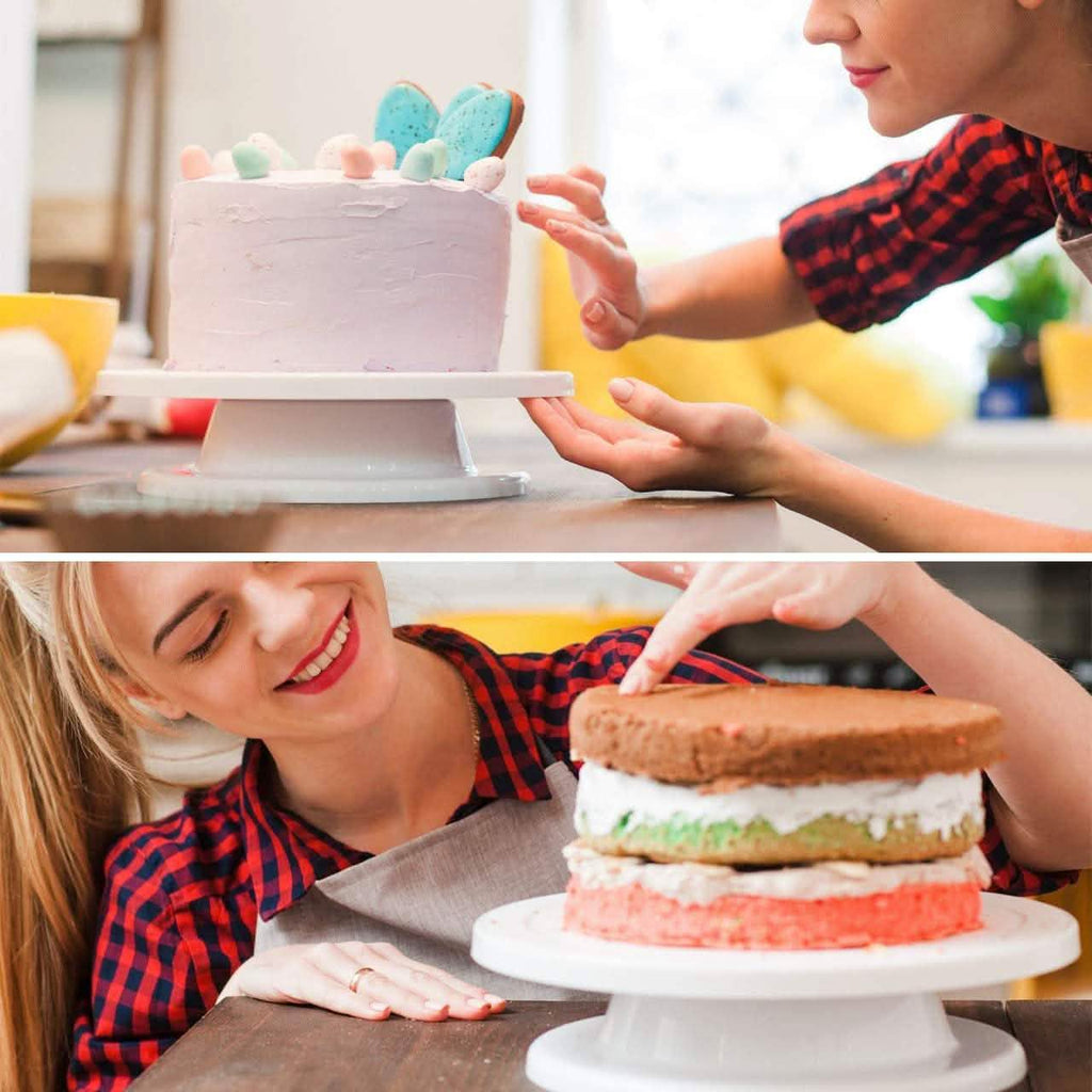 Kootek 11 Inch Rotating Cake Turntable with 2 Icing Spatula and 3 Icing Smoother