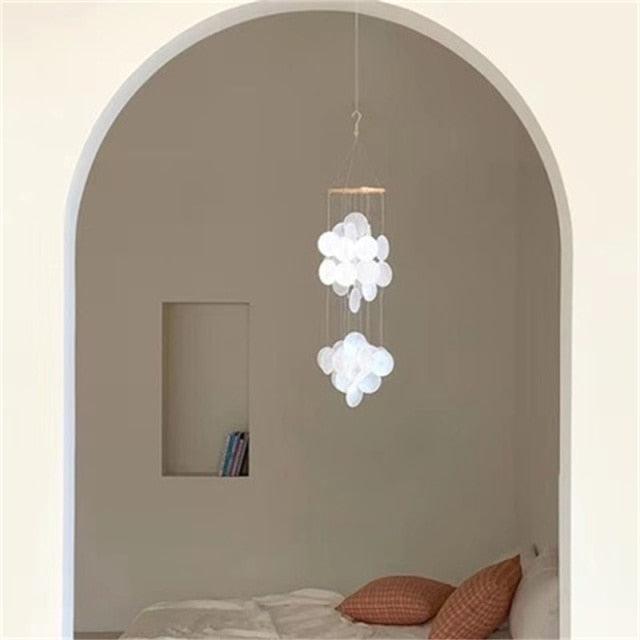 Korean Style Home Shell Melodious Sound Wind Chime Room Decoration Ornaments Nordic Hanging Wind Bells Wall Pendant For Home Office Kids Room Nursery Decor Gifts Photography Hanging Wind Chimes
