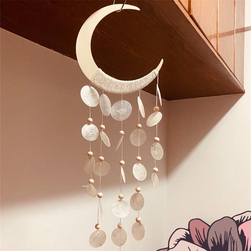 Korean Style Home Shell Melodious Sound Wind Chime Room Decoration Ornaments Nordic Hanging Wind Bells Wall Pendant For Home Office Kids Room Nursery Decor Gifts Photography Hanging Wind Chimes