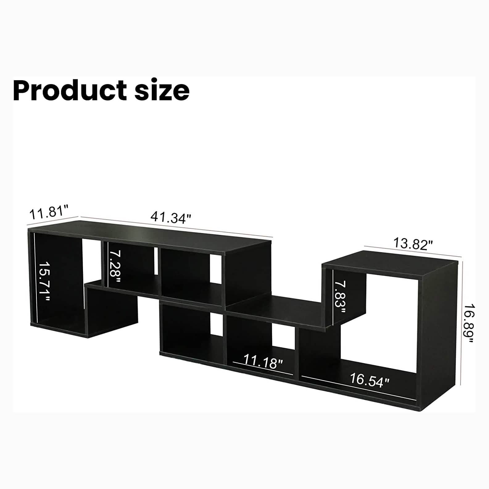 L Shape TV Console Stand Bookcase Storage Rack