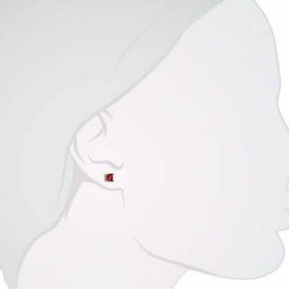 Lab-Created Ruby 10k Gold Plated Red Ruby Stud Earrings