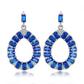 Lab-Created Teardrop Chandelier Earrings in Rhodium Plated