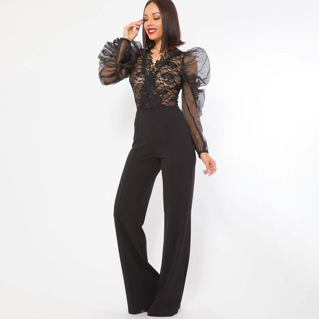 Lace Combined Fashion Jumpsuit