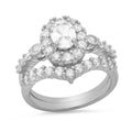 Ladies 18k Gold Plated Brass And Simulated Engagement/band Ring Set