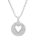 Ladies 18k Gold Plated Brass Simulated Diamonds Round Heart Pendant