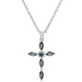 Ladies 18k Gold/White Gold Plated Brass Simulated Cross Pendant