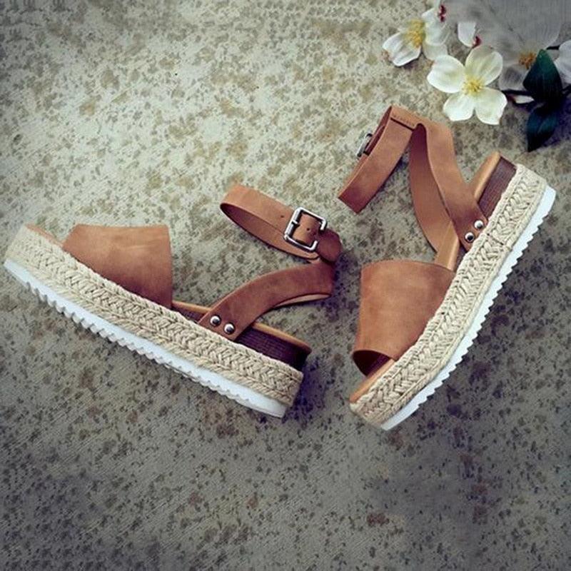 Ladies Elegant Leopard Shoes For Women High Heels Sandals Summer Flip Flop Platform Sandals High Platform Sandals Thick Bottom Belt Buckle Shoes Adjustable Strap Sandals