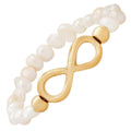 Ladies Freshwater Pearls and Infinity Charm Bracelet