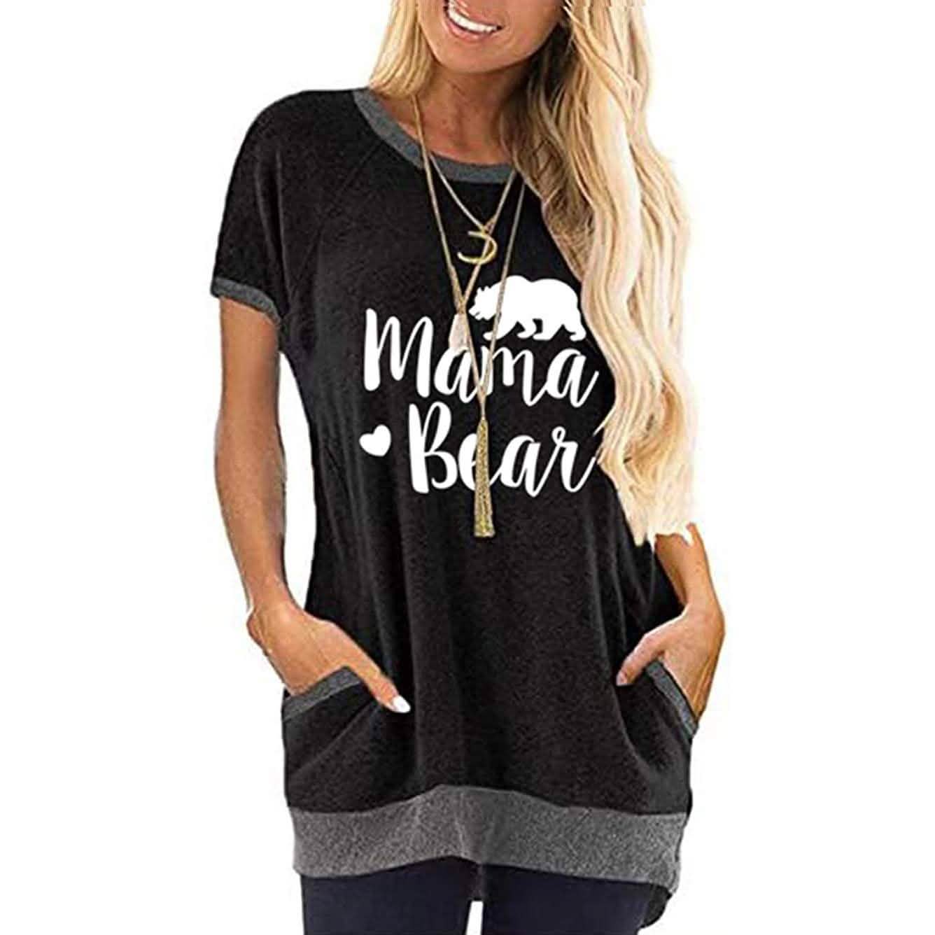 Ladies Long T Shirts Cotton Graphic Lettern Print Summer Tops