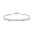 Ladies Stainless Steel Simulated Diamond Channel Setting Bracelet