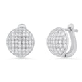 Ladies Sterling Silver and Simulated Diamonds Round Huggie Earrings