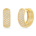 Ladies Sterling Silver and Simulated Diamonds Round Huggie Earrings