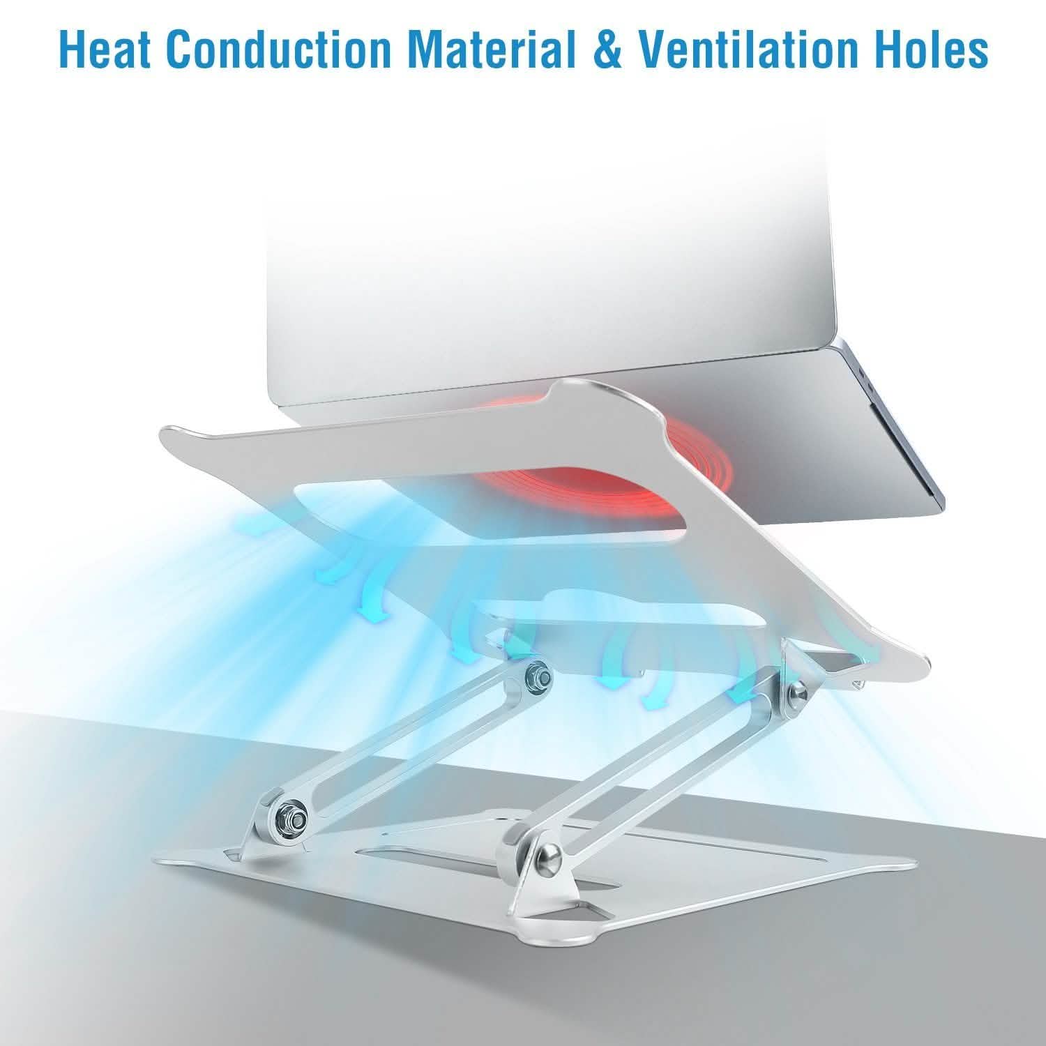 Laptop Stand Aluminum Angle Adjustable Computer Holder Riser Heat Vent