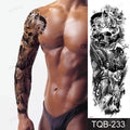Large Black Temporary Tattoo Waterproof Luxury Big Tattoo For Body Arm Legs Modern Design