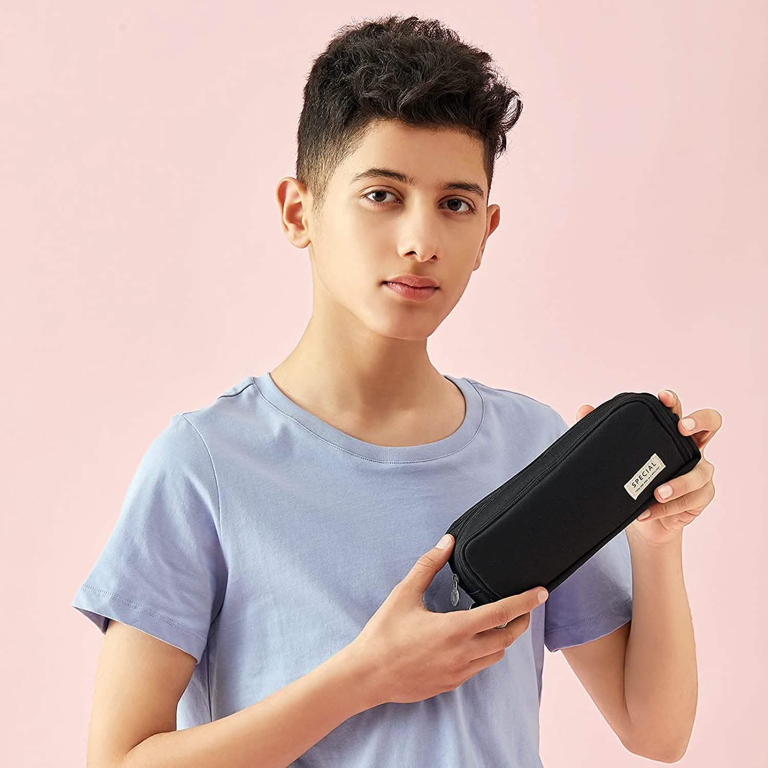 Large Capacity 3 Compartment Pouch Pencil Case