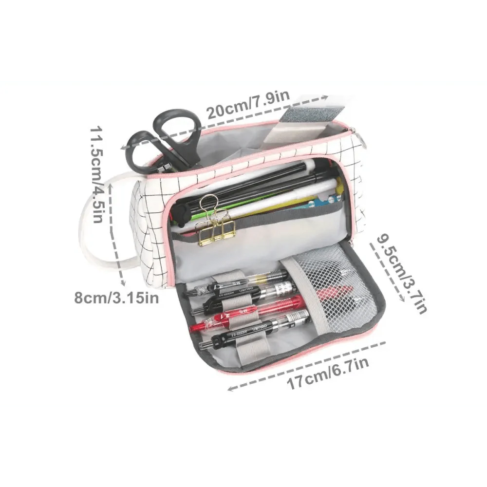 Large Capacity Big Simple Pencil Case For School Stylish Print High Quality Organizer Vintage Pencil Pouch