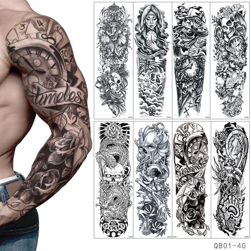 Large Colorful Tattoos For Men Waterproof Dragon Sticker Temporary Luxury Big 3D Tattoo Modern Design