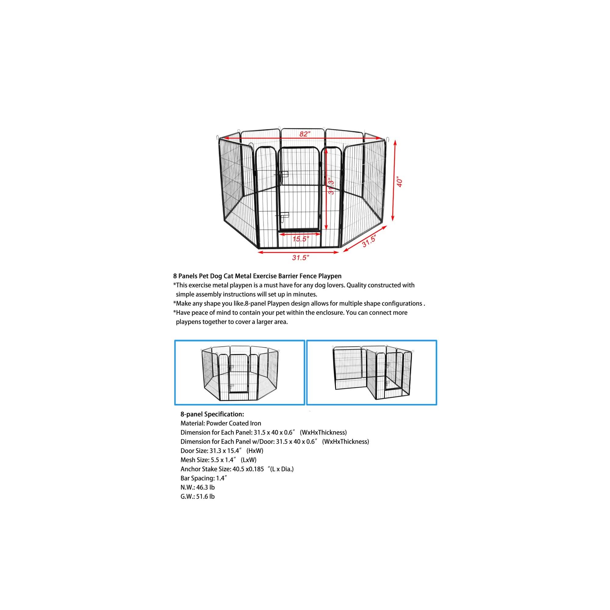 Large Dog Fence Pet Fence