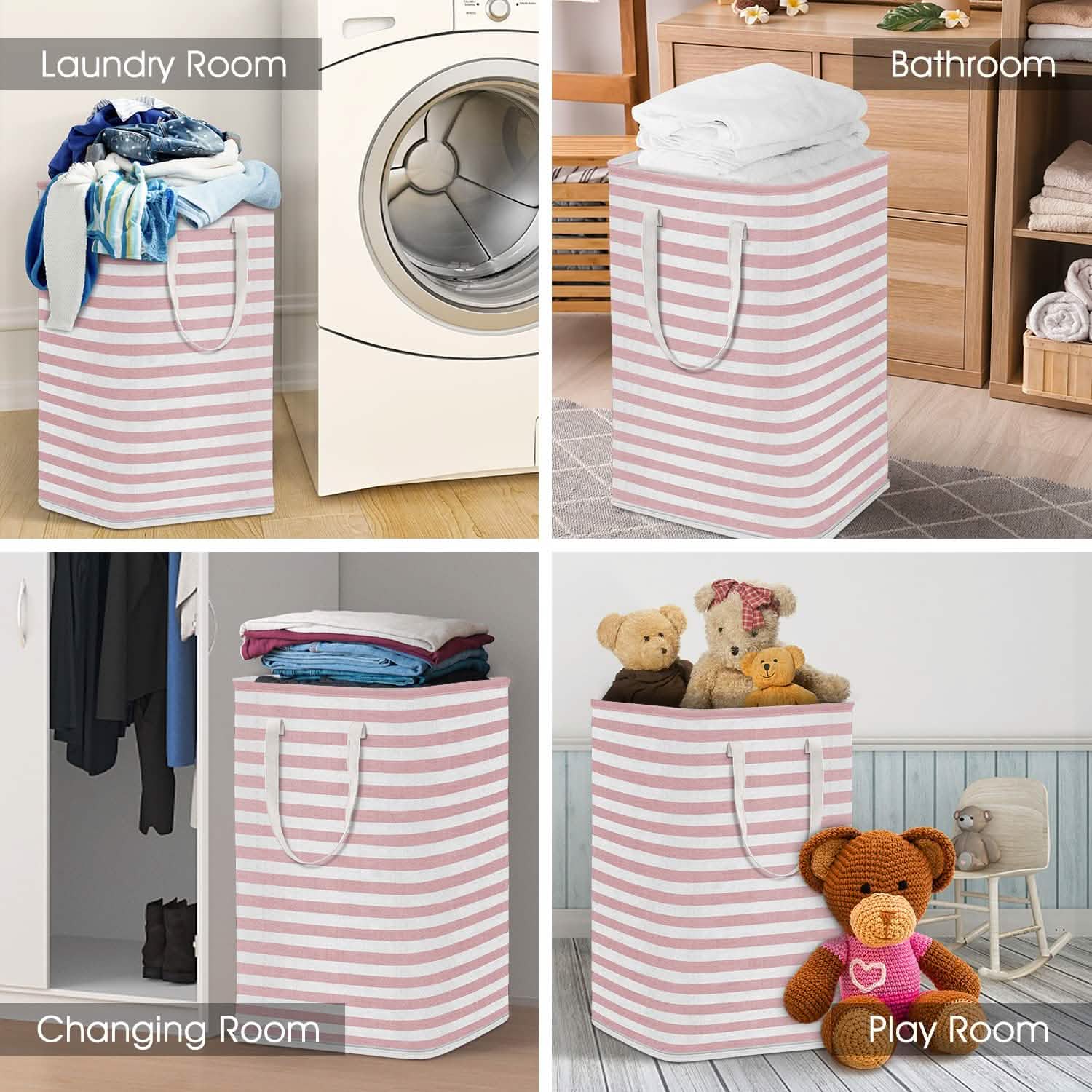 Large Foldable Tall Laundry Basket Storage Basket