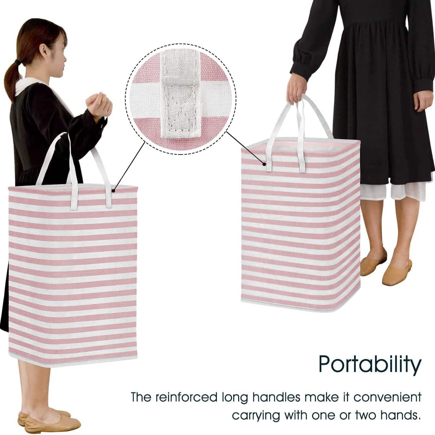 Large Foldable Tall Laundry Basket Storage Basket
