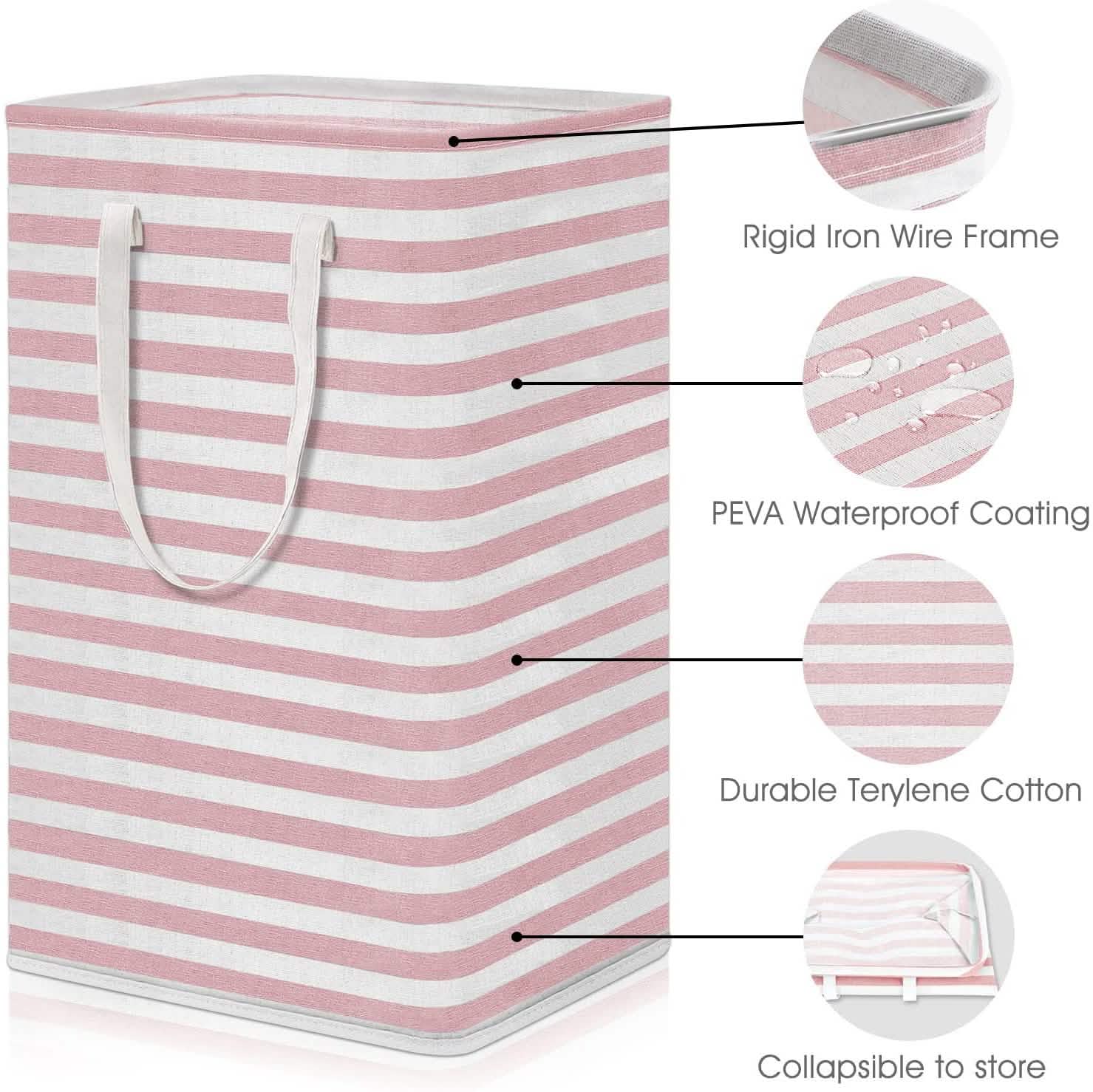 Large Foldable Tall Laundry Basket Storage Basket