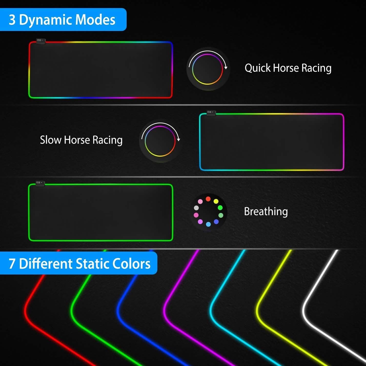 Large LED RGB Computer Keyboard Mouse Mat