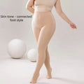 Large size water gloss single-layer one-piece socks with bare legs female nude sensation flesh color flat waist pantyhose