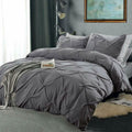 Laura's Lace 3 Piece Pintuck Pinch Pleated Duvet Cover