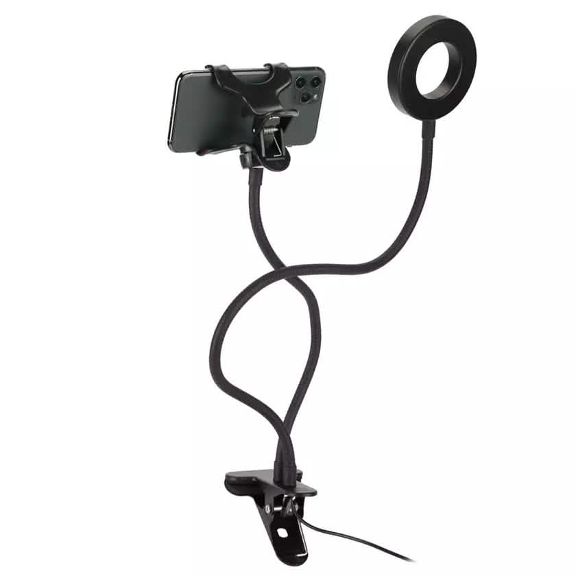 LAX Selfie Ring LED Light Stand with Desk Clip