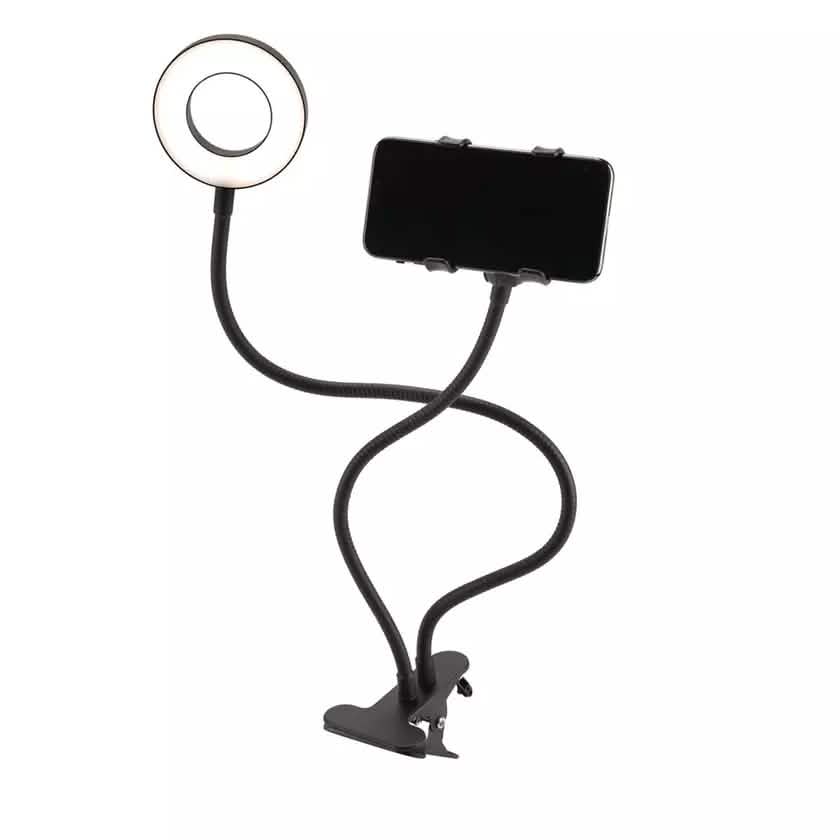 LAX Selfie Ring LED Light Stand with Desk Clip