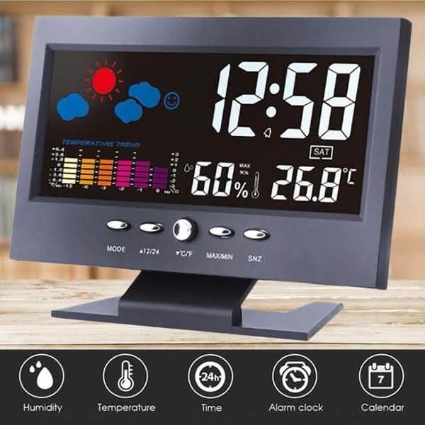 LCD Color Screen Digital Backlight Snooze Alarm Clock