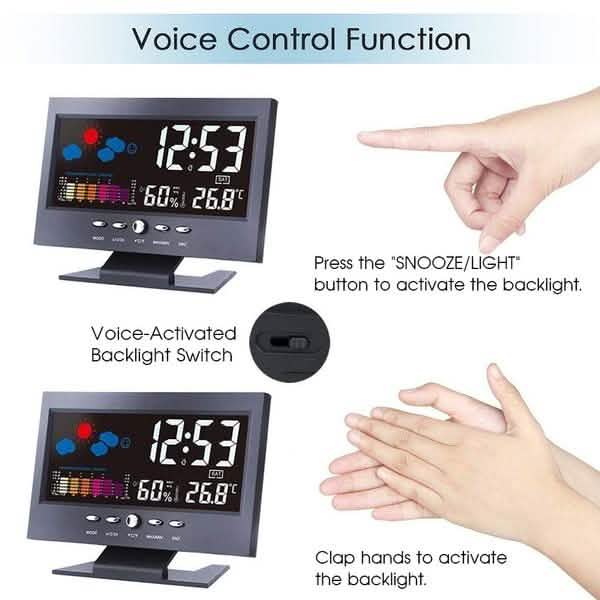 LCD Color Screen Digital Backlight Snooze Alarm Clock