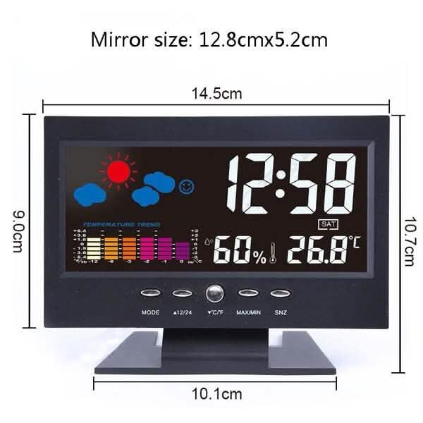 LCD Color Screen Digital Backlight Snooze Alarm Clock