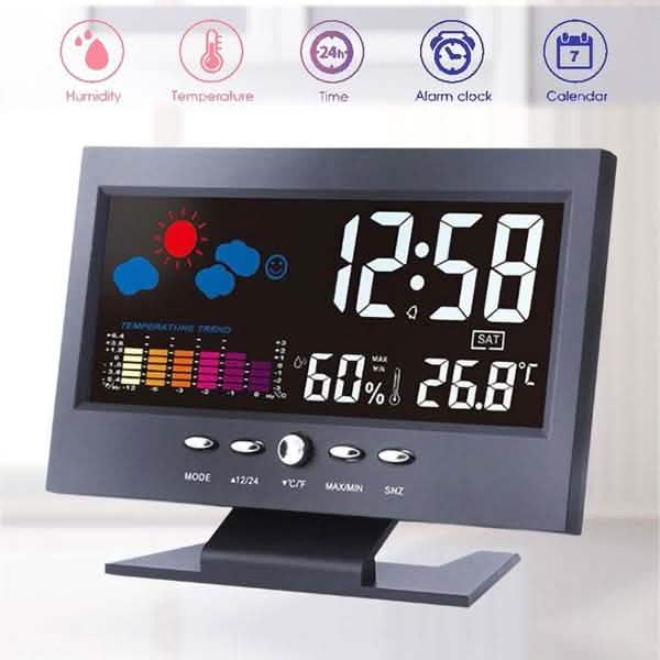 LCD Color Screen Digital Backlight Snooze Alarm Clock