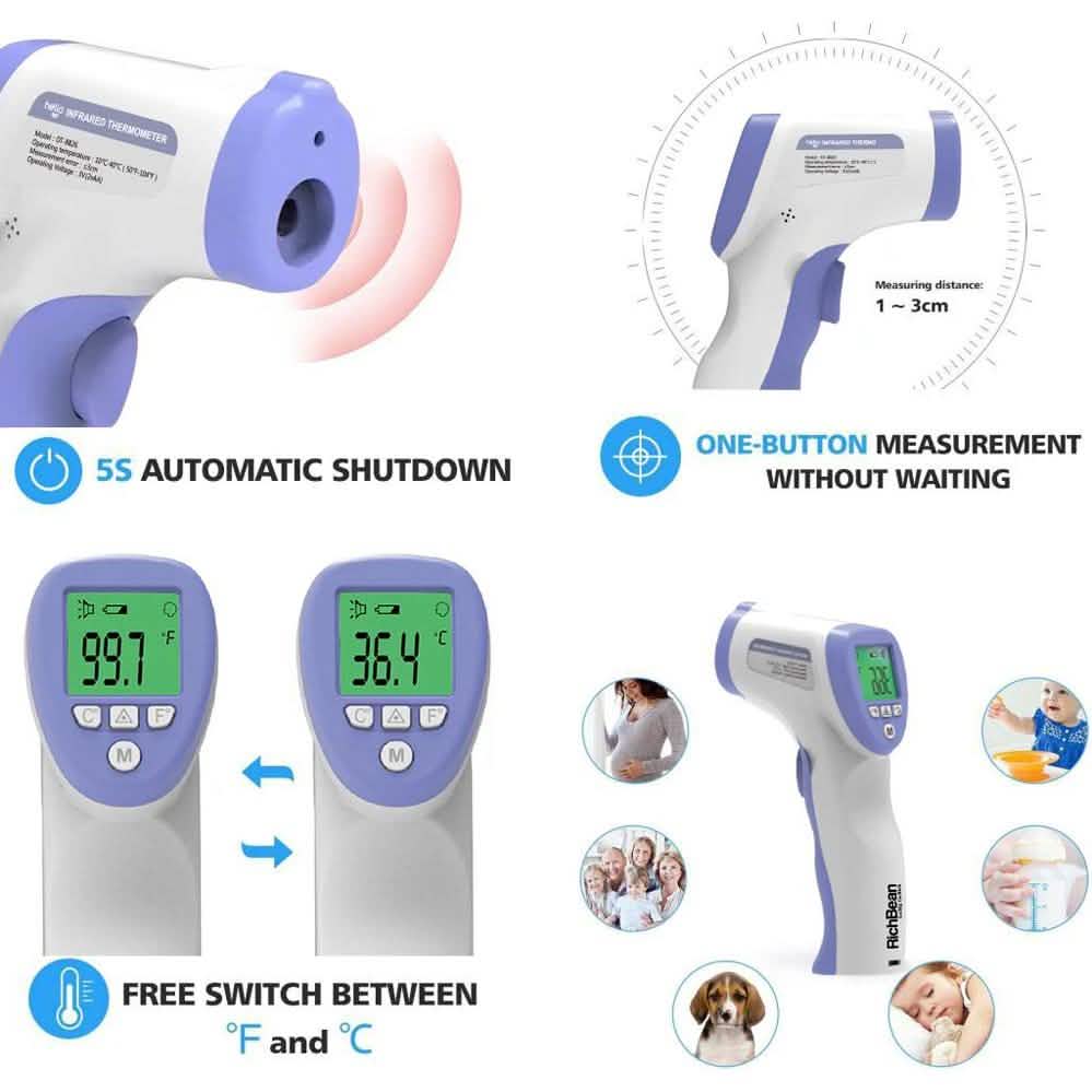 LCD Digital Non-Contact Forehead Infrared Thermometer