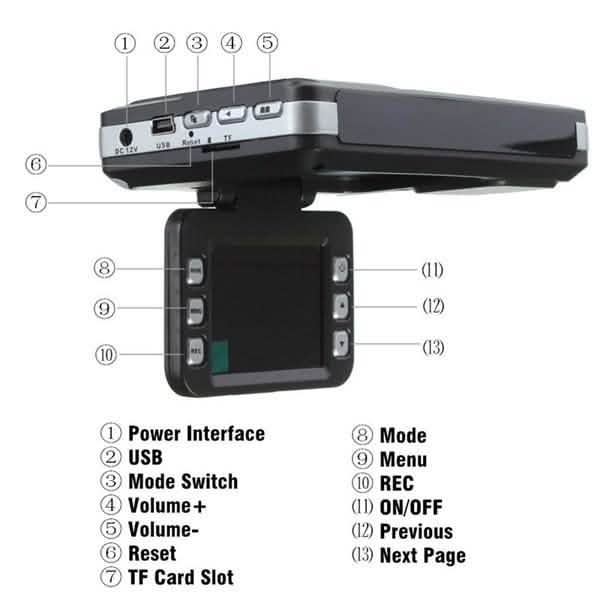 LCD Display Car DVR Recorder Camera