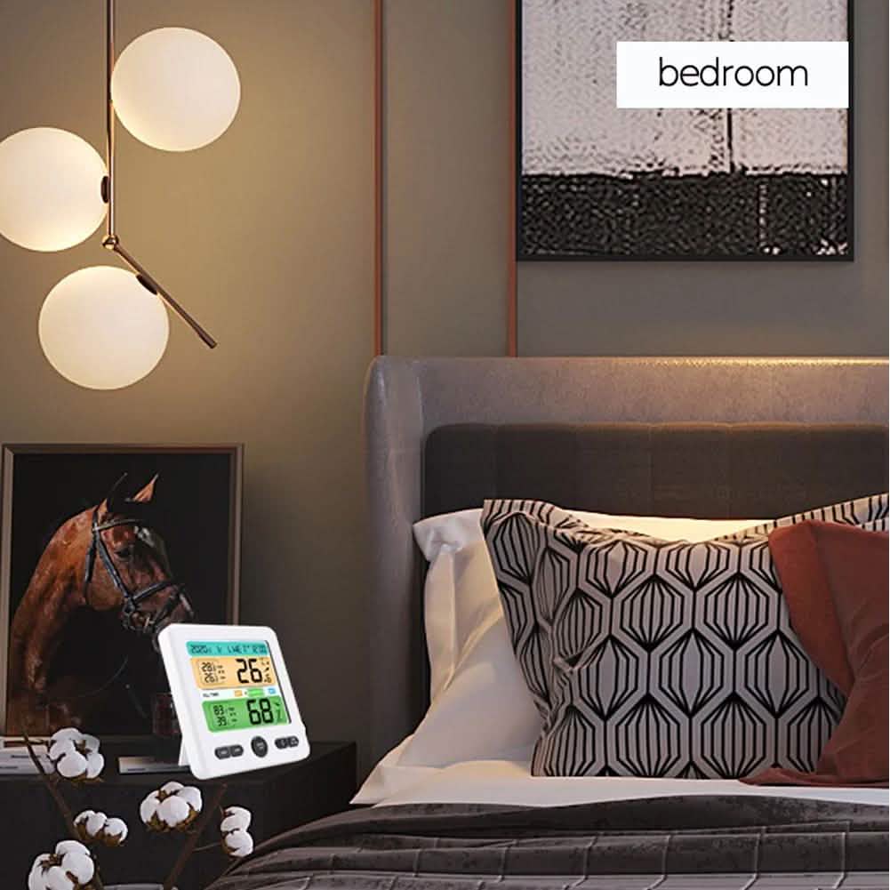 LCD Display Wall-Mounted Desktop Indoor High-Precision Temperature and Humidity Meter