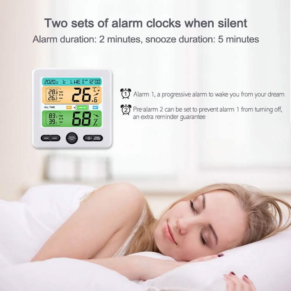 LCD Display Wall-Mounted Desktop Indoor High-Precision Temperature and Humidity Meter