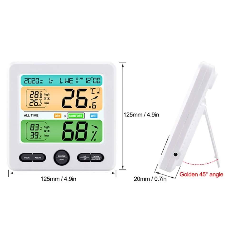 LCD Display Wall-Mounted Desktop Indoor High-Precision Temperature and Humidity Meter