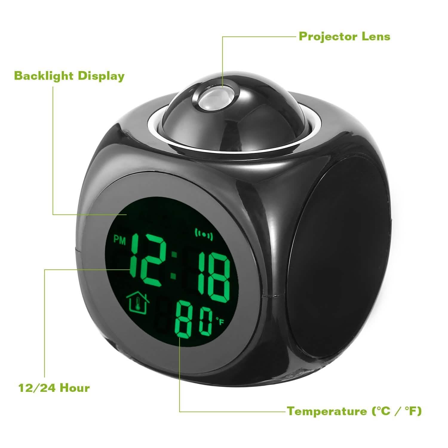 LCD Projection Alarm Clock with Voice Broadcast Function