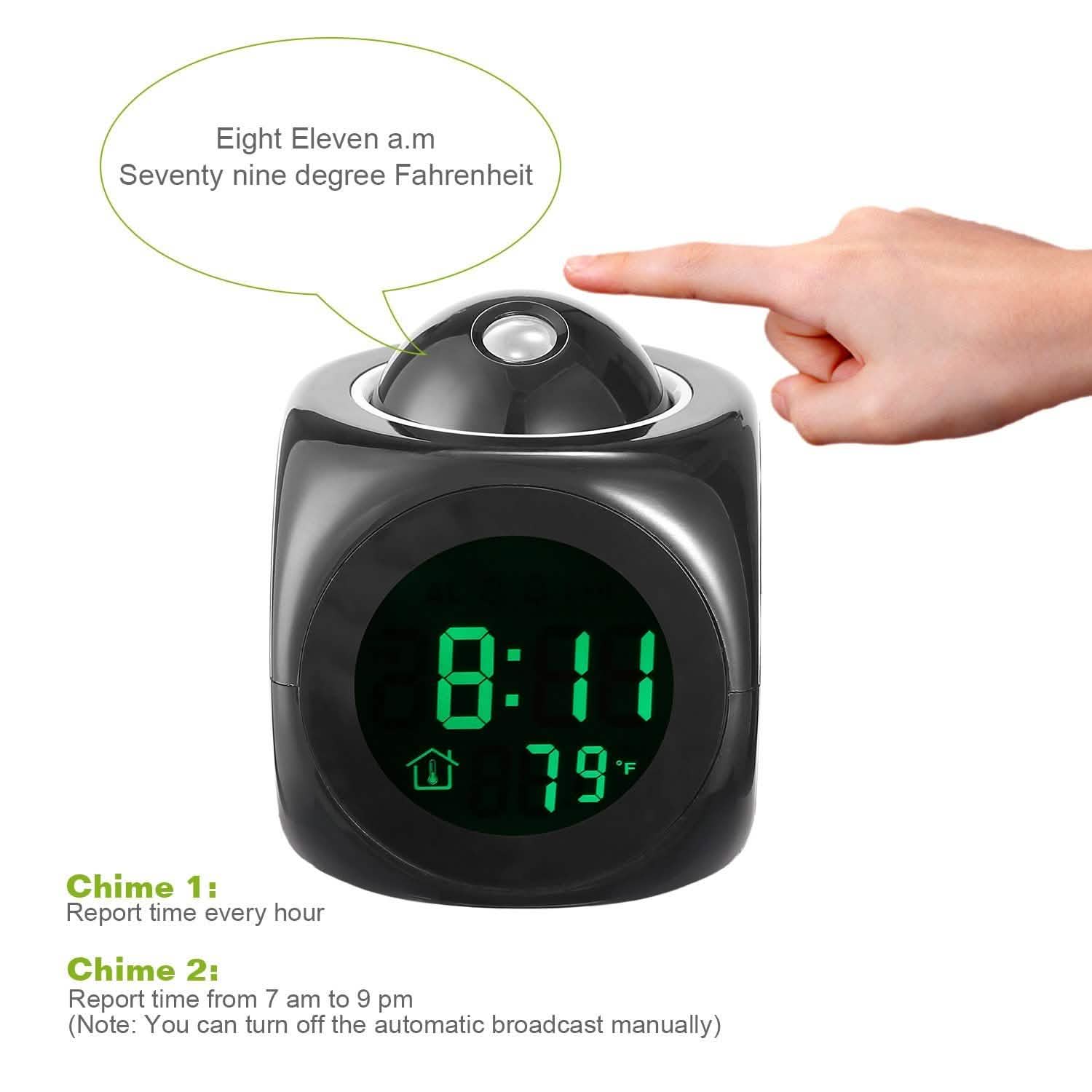 LCD Projection Alarm Clock with Voice Broadcast Function