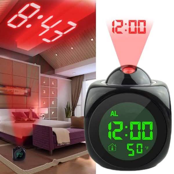 LCD Projection Alarm Clock with Voice Broadcast Function