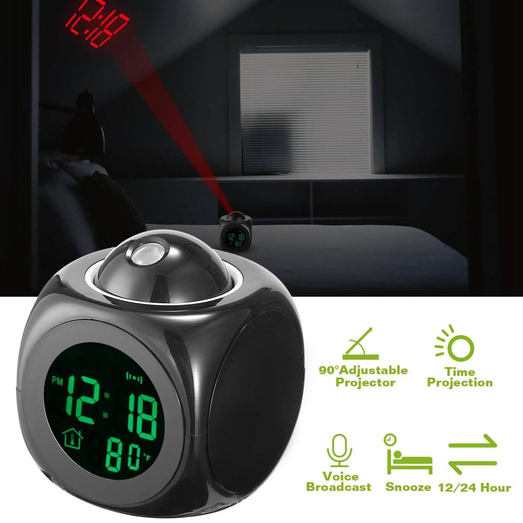 LCD Projection Alarm Clock with Voice Broadcast Function