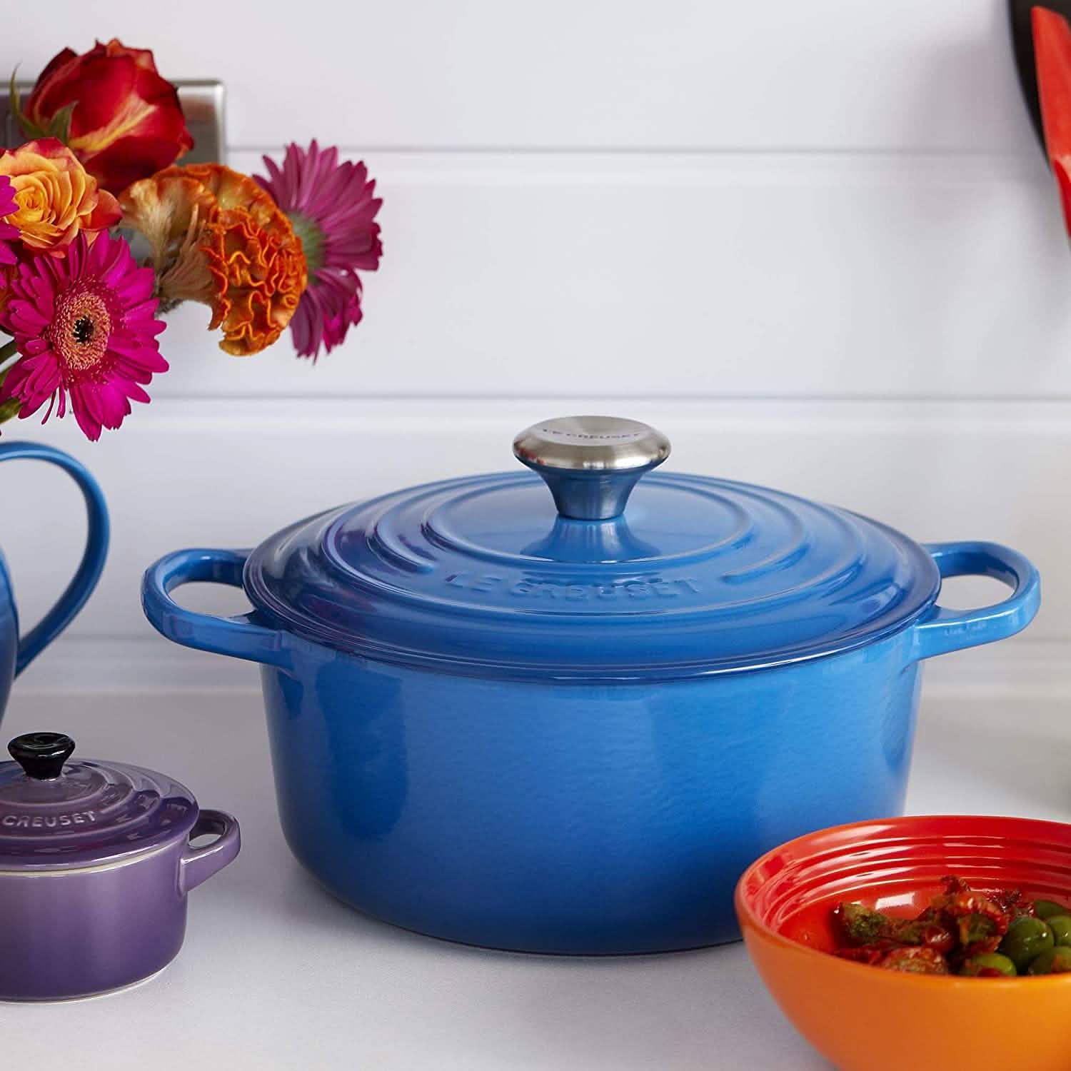 Le Creuset Enameled Cast Iron Signature Round Dutch Oven, 7.25 qt., Marseille